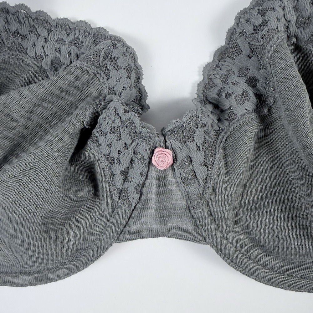 Victoria's Secret T-Shirt Cotton Shadow Stripe Unlined Demi Gray Bra 38C NWT - Picture 5 of 5